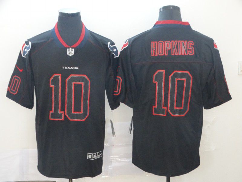 Men Houston Texans 10 Hopkins Nike Lights Out Black Color Rush Limited Jersey